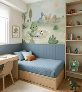 Papel de Parede Dino Brincando no Parquinho - CaBitt Artes