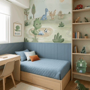 Papel de Parede Dino Brincando no Parquinho - CaBitt Artes