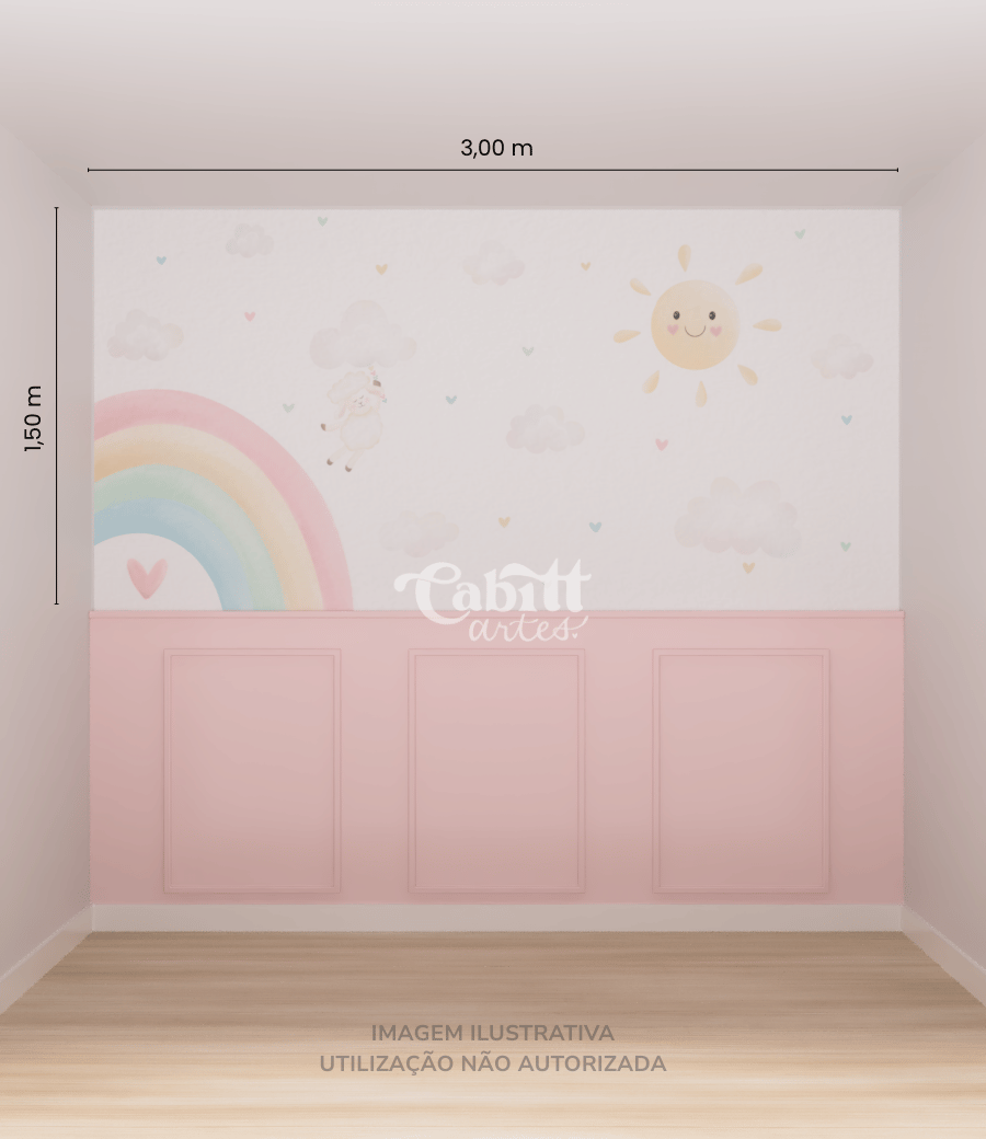 Papel de Parede Infantil Ovelhinha e Céu