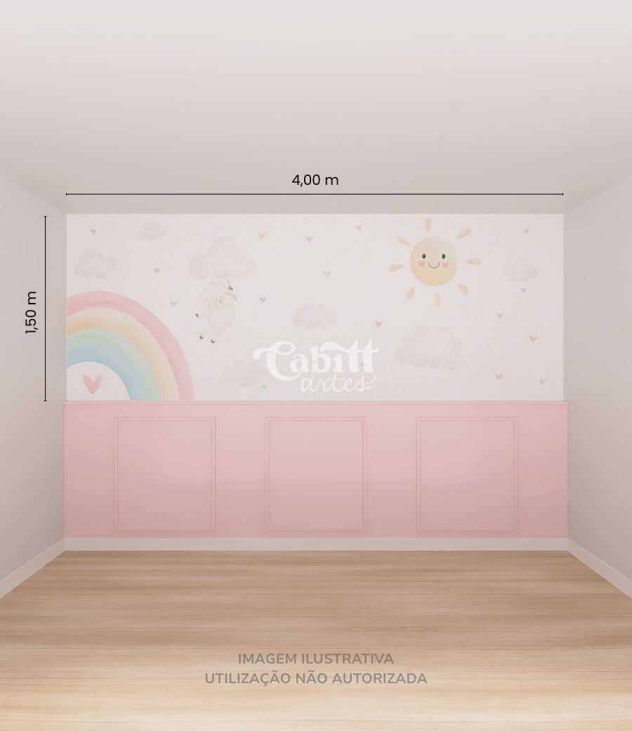 Papel de Parede Infantil Ovelhinha e Céu