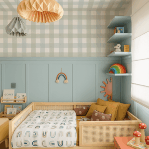 Papel de Parede Infantil - Xadrez Vichy Aquarela