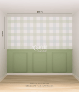 Papel de Parede Infantil Quadriculado Vichy