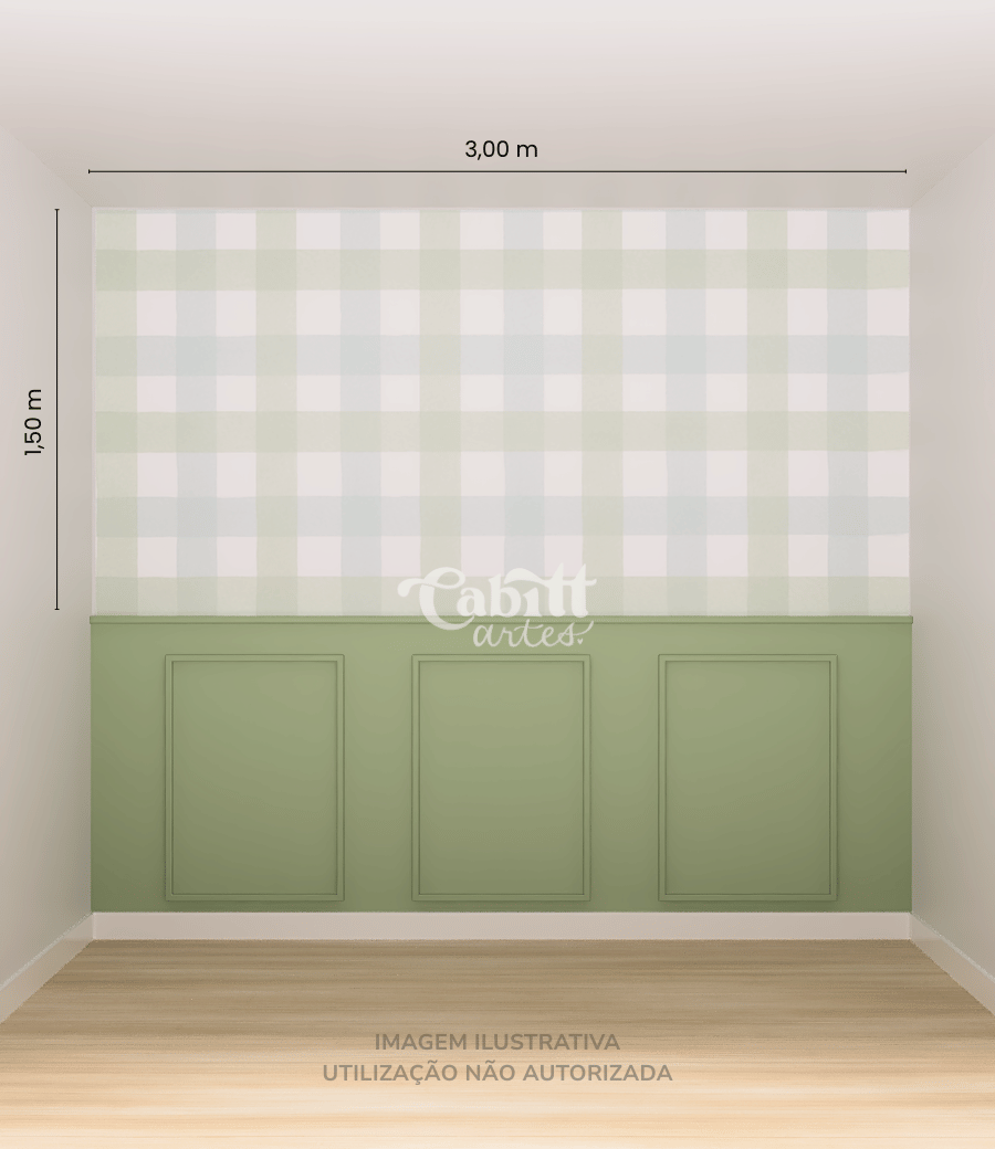 Papel de Parede Infantil Quadriculado Vichy