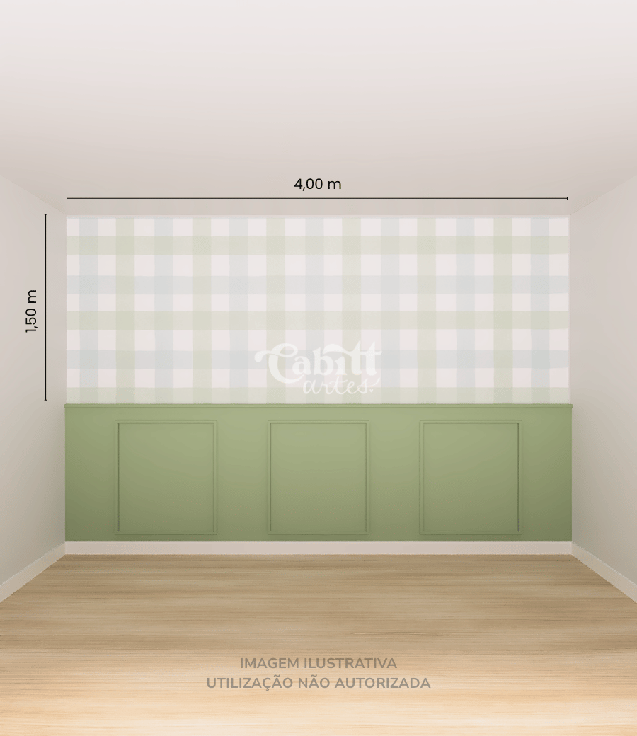 Papel de Parede Infantil Quadriculado Vichy