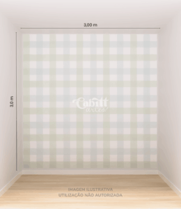 Papel de Parede Infantil Quadriculado Vichy