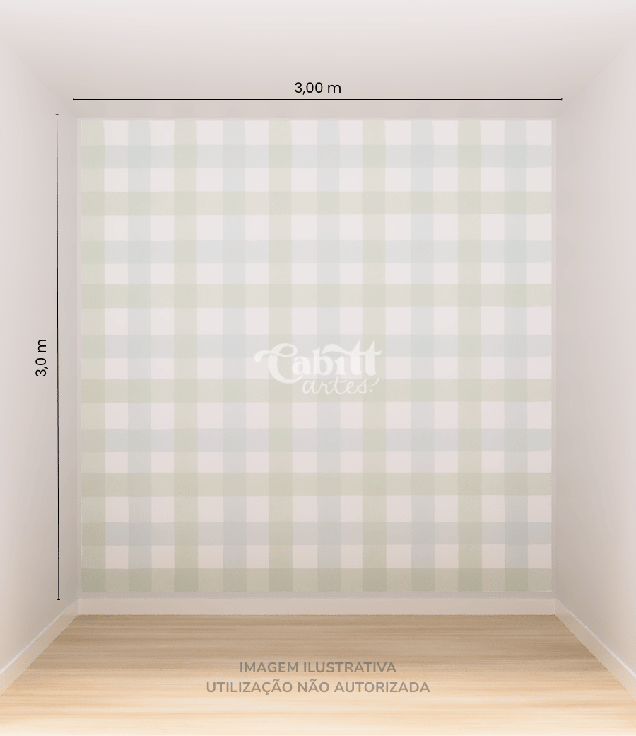 Papel de Parede Infantil Quadriculado Vichy