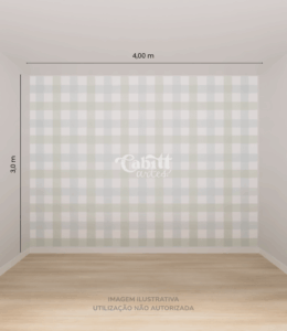 Papel de Parede Infantil Quadriculado Vichy