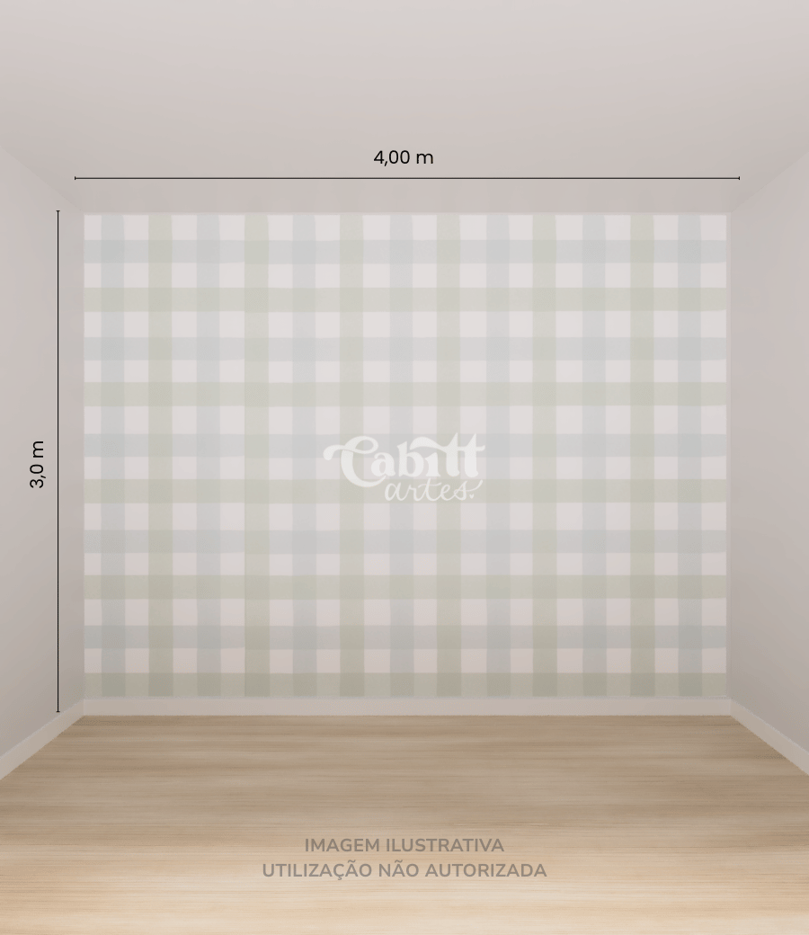 Papel de Parede Infantil Quadriculado Vichy