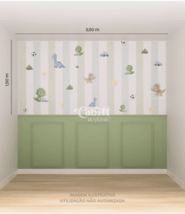 Papel de Parede Infantil Dinossauro Estampado Menino