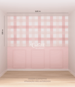 Papel de Parede Quadriculado Vichy Rosa