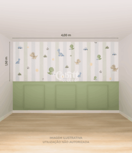 Papel de Parede Infantil Dinossauro Estampado Menino