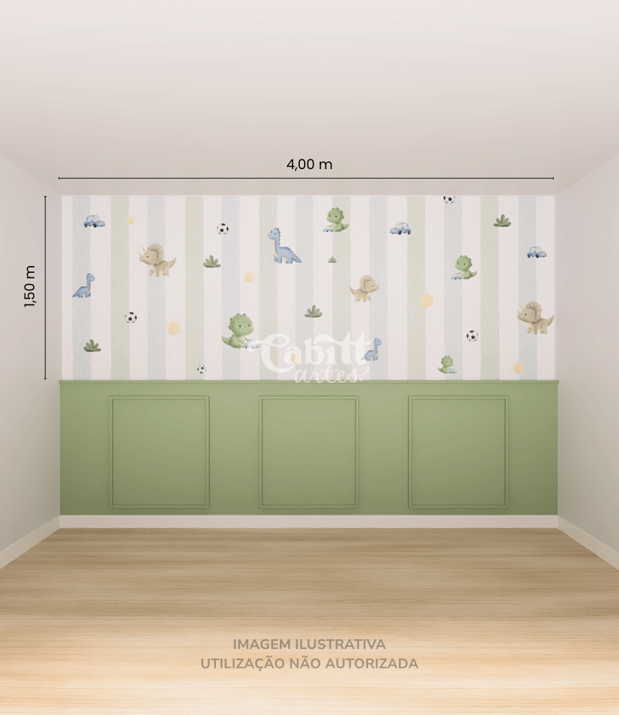 Papel de Parede Infantil Dinossauro Estampado Menino