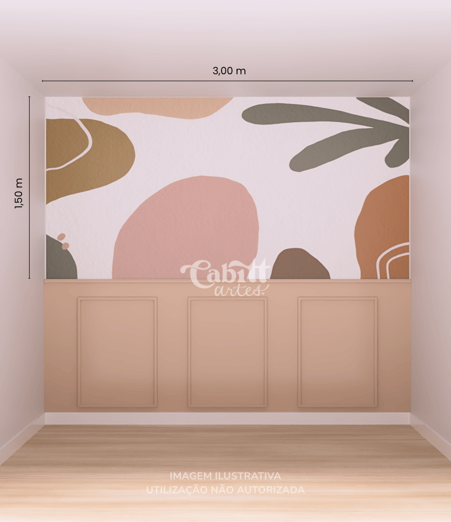 Papel de Parede Arte Orgânica Abstrata Minimalista