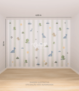 Papel de Parede Infantil Dinossauro Estampado Menino