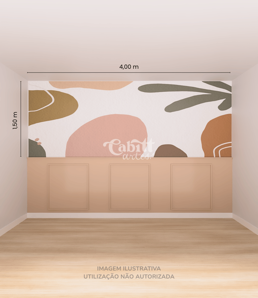 Papel de Parede Arte Orgânica Abstrata Minimalista