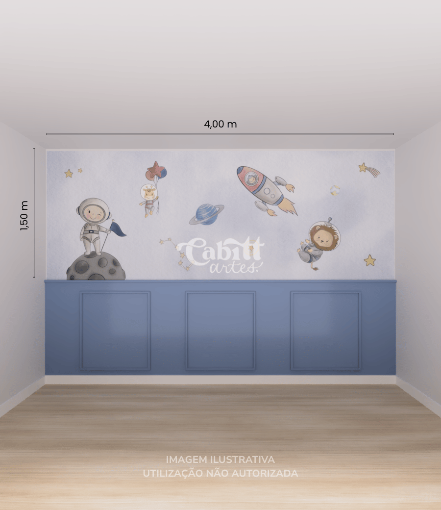 Papel de Parede Infantil Astronauta no Universo