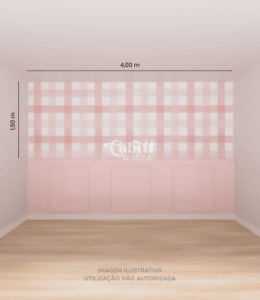 Papel de Parede Quadriculado Vichy Rosa