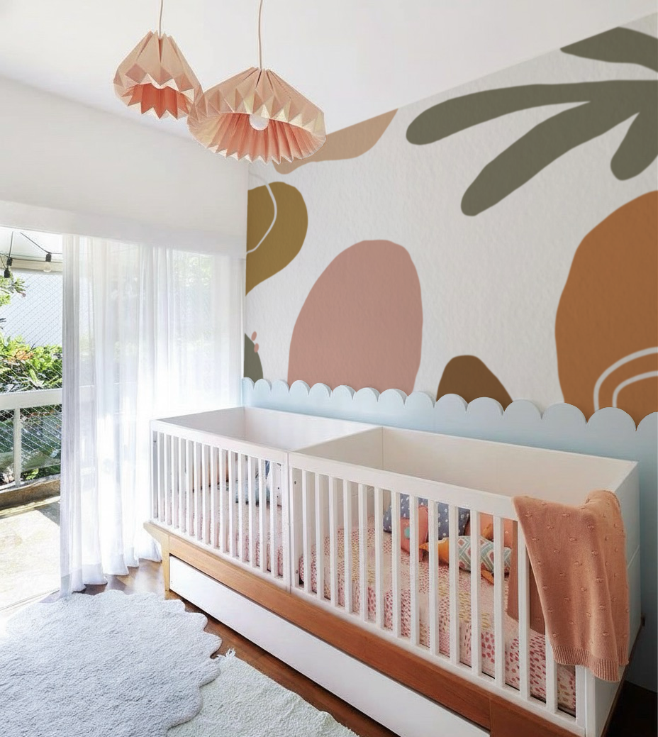 Papel de Parede Arte Orgânica Abstrata Minimalista