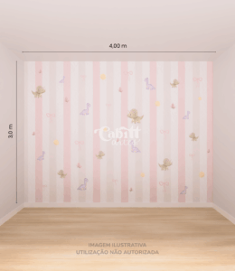 Papel de Parede Infantil Dinos & Laços - Meninas