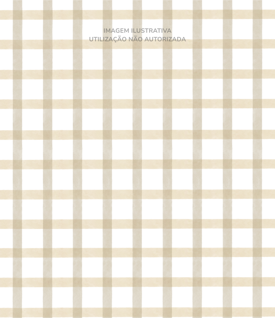 Quarto infantil com papel de parede aquarelado vichy marrom em tons suaves, criando um ambiente acolhedor e organizado.